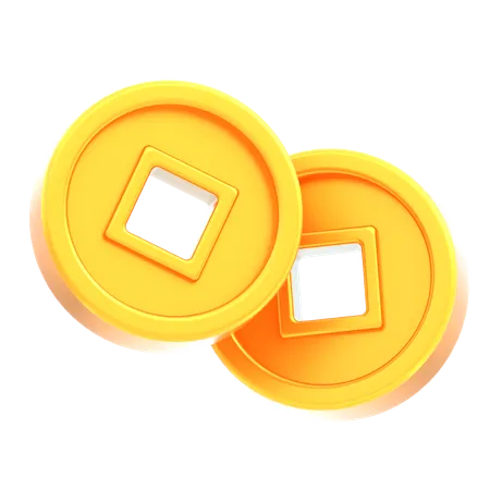 중국 동전  3D Icon