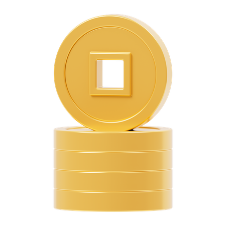 Chinese Coin  3D Icon