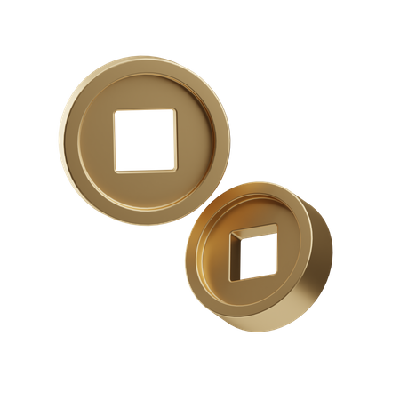 Chinese coin  3D Icon