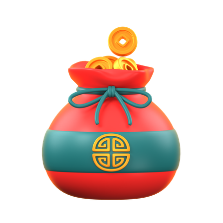 Chinese coin bag  3D Icon