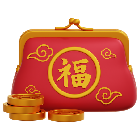 Chinese Coin Purse  3D Icon