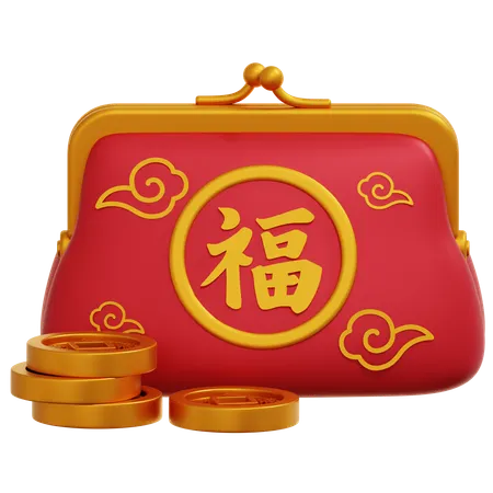 Chinese Coin Purse  3D Icon