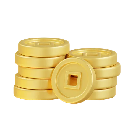 Chinese Coin Stack  3D Icon