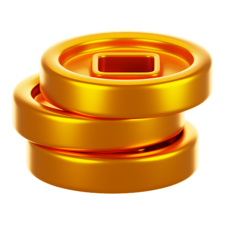 Chinese coin stack  3D Icon