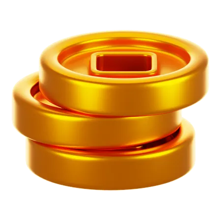 Chinese coin stack  3D Icon