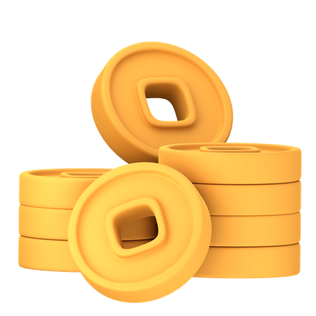 Chinese Coin Stack  3D Icon