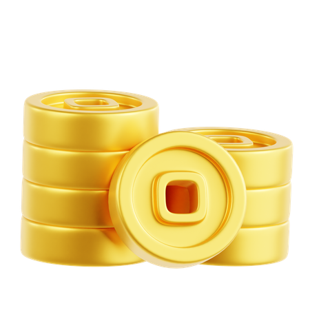 Chinese Coin Stack  3D Icon