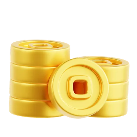 Chinese Coin Stack  3D Icon