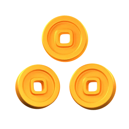 Chinese Coins 3D Icon