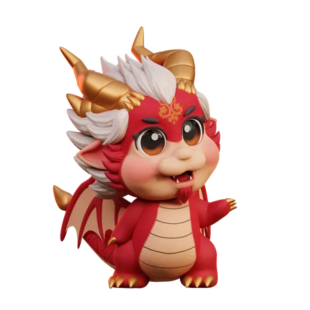 Chinese Dragon Celebrating New Year Party  3D Illustration