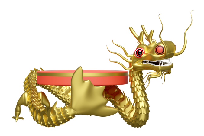 Chinese Dragon Podium  3D Icon