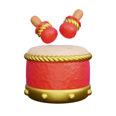 3 D Chinese Drum 3D Icon