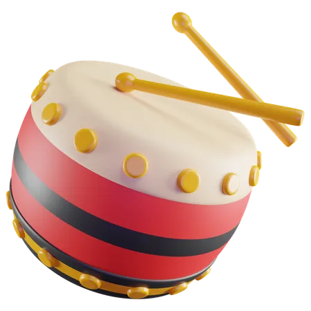 3 D Illustration Of Chinese Drum 3D Icon