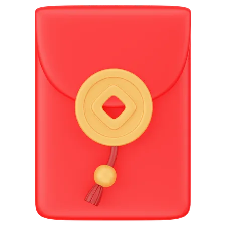 Red Envelope 3 D Icon Render 3D Icon