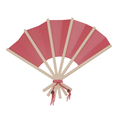 Lunar New Year With Our Of An Ornamental Chinese Fan Ideal For Festive Projects And Asian Cultural Celebrations 3 D Render Illustration 3D Icon