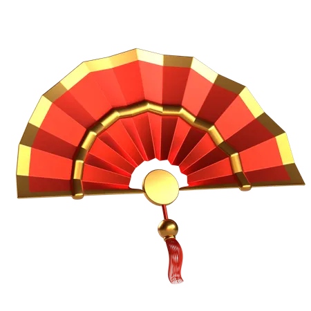 Chinese New Year Icon Fan 3 D Render 3D Icon