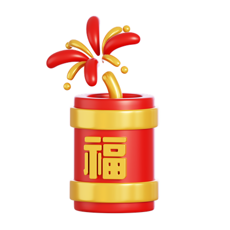 中国の爆竹  3D Icon