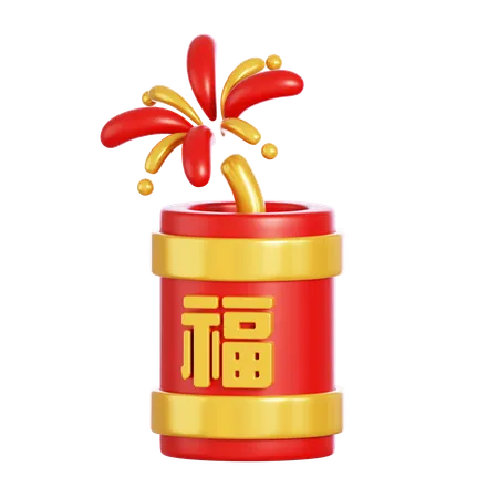 中国の爆竹  3D Icon