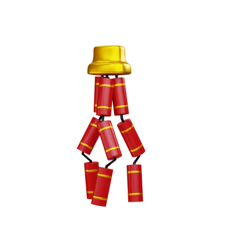 Chinese firecracker  3D Illustration