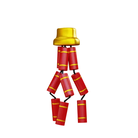 3 D Rendering Chinese New Year Firecrackers Illustration Object 3D Illustration