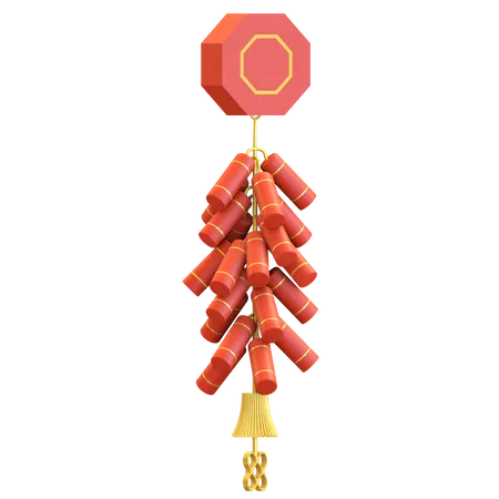 Firecracker Icon Chinese New Year Symbol 3 D Render Illustration 3D Illustration