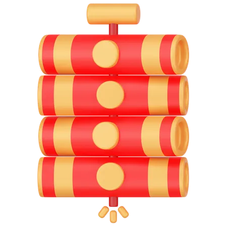Chinese Firecracker 3 D Icon Illustrations 3D Icon