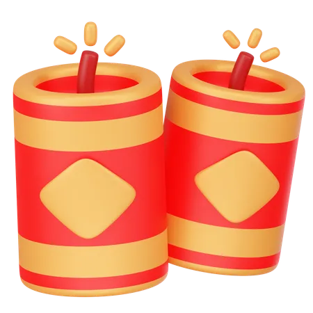 Chinese Firecracker Decoration 3 D Icon Render 3D Icon
