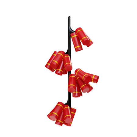 3 D Rendering Chinese New Year Many Firecrackers Illustration Object 3D Illustration