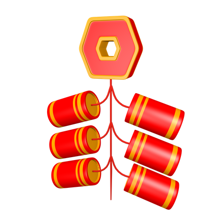 Chinese Firecrackers 3D Illustration