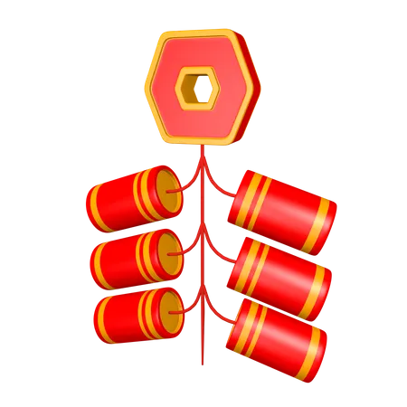 Chinese Firecrackers  3D Illustration