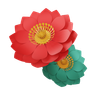 chinese flower 3d logo
