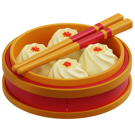 中華料理の点心  3D Icon
