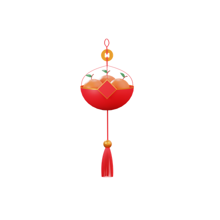 Chinese Fruit Ornament 3D Illustration