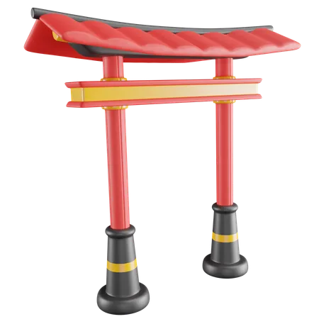 3 D Illustration Of Chinese Gate 3D Icon