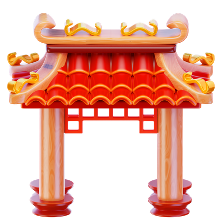 中国の門  3D Icon