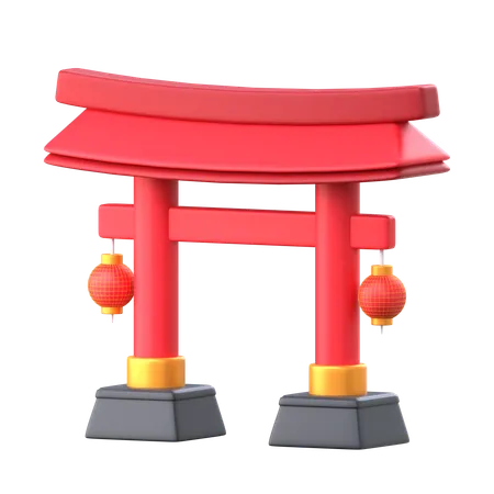 Chinese Gate  3D Icon