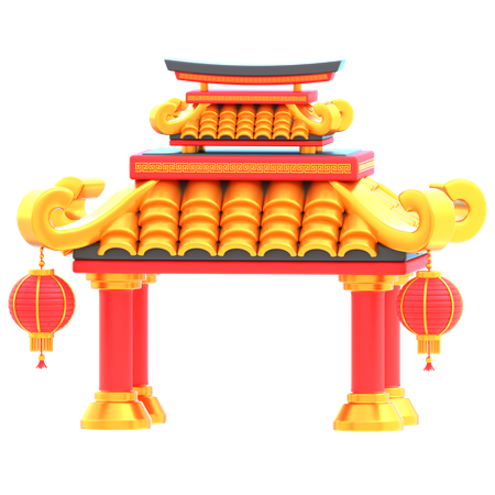 Chinese Gate  3D Icon