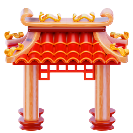 Chinese Gate  3D Icon