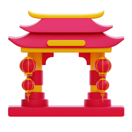 Chinese Gate  3D Icon