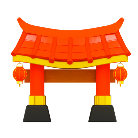 Chinese gate  3D Icon