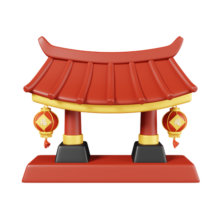 Chinese Gate  3D Icon