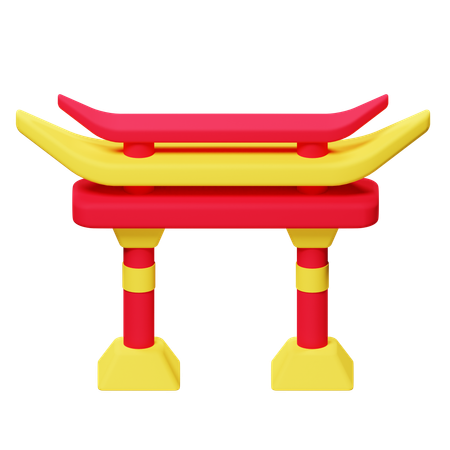 Chinese Gate  3D Icon