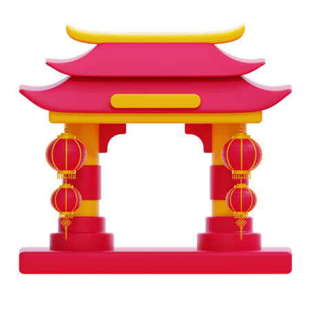 Chinese Gate  3D Icon