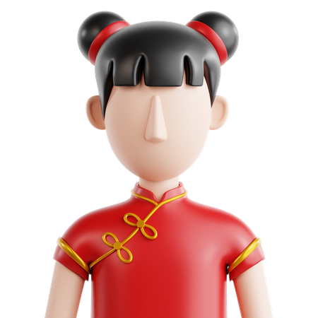 Chinese Girl  3D Icon