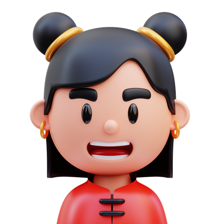 Chinese Girl  3D Icon