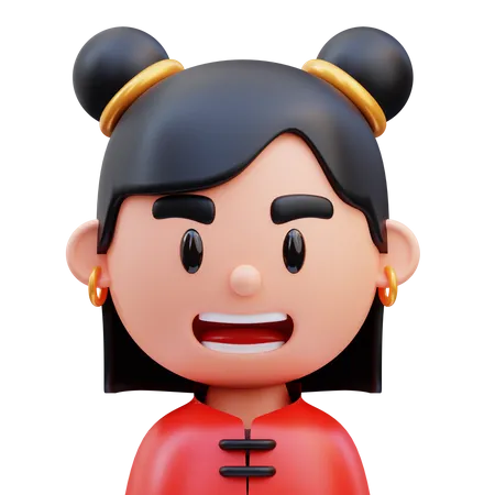 Chinese Girl  3D Icon