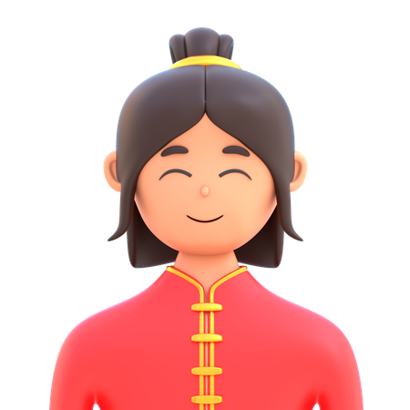 Chinese Girl  3D Icon