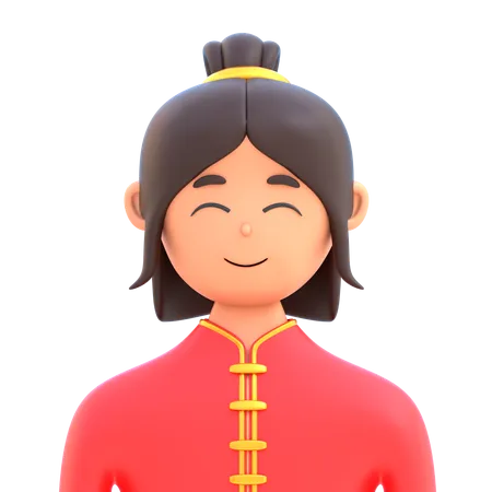 Chinese Girl  3D Icon