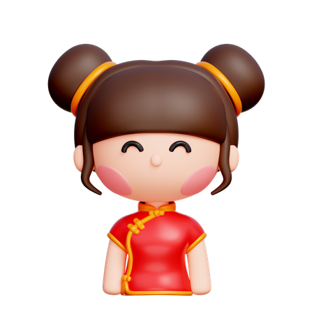 Chinese Girl  3D Icon