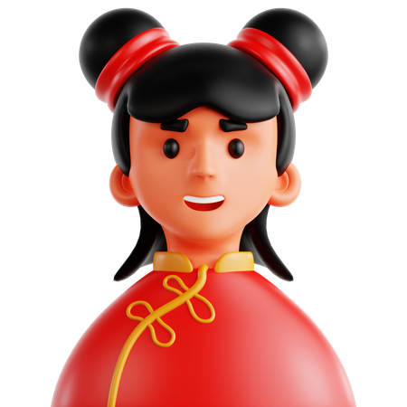 Chinese Girl  3D Icon